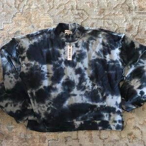 MAUBY Mock Neck Tie dye pullover.  black extra large